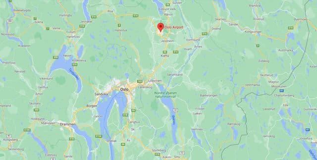 奥斯陆的机场地图